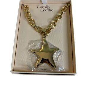 Camila Coelho Polished & Bold Gold Star Pendant Necklace.